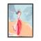 Stupell Industries Abstract Figure Dancing Movement Pink Blue Orange in Black Frame Wall Art